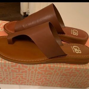 Gianni Bini Leather Toe Ring Sandals